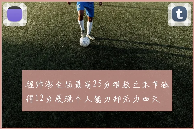 程帅澎全场最高25分难救主末节独得12分展现个人能力却无力回天